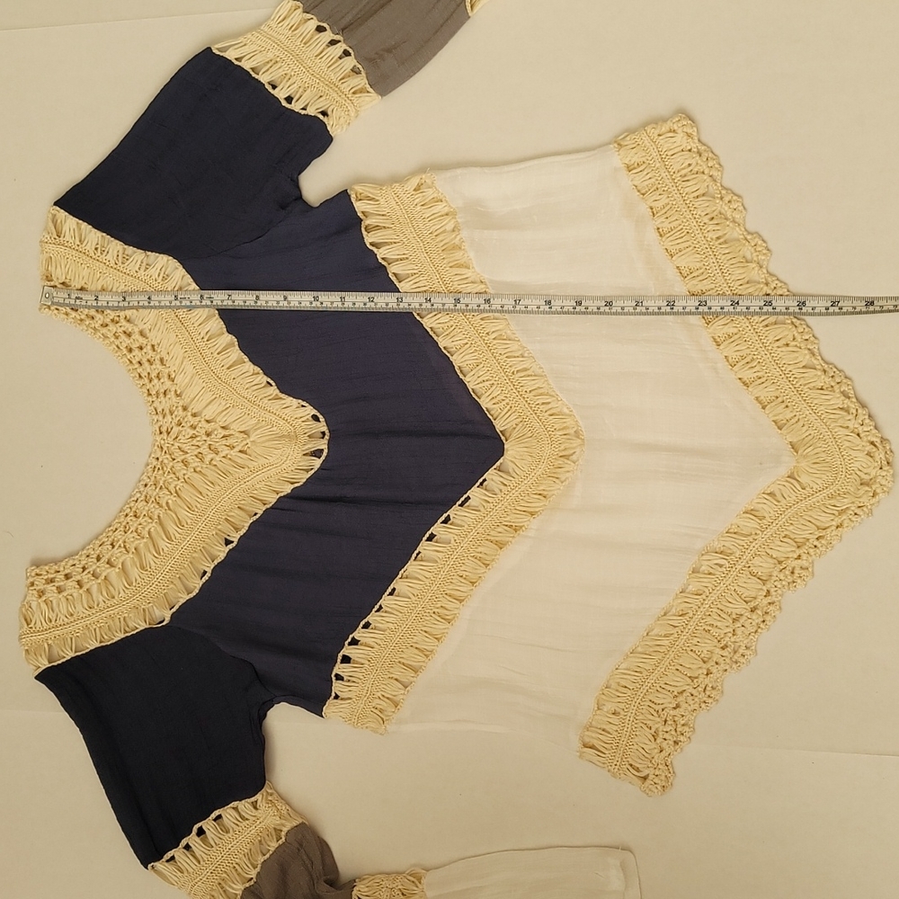 Boho Top Long Sleeve Crochet Tunic - Picture 7 of 9